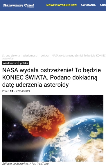 Najwyższy czas! ogłosiło 