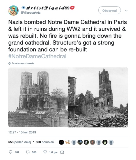 Pożar paryskiej katedry Notre-Dame sprowokował lawinę fake newsów i teorii spiskowych