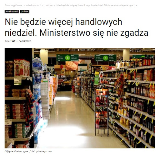 Dziennikarze prawicowego medium zapowiadają koniec niedziel handlowych. Ich doniesienia są mylące