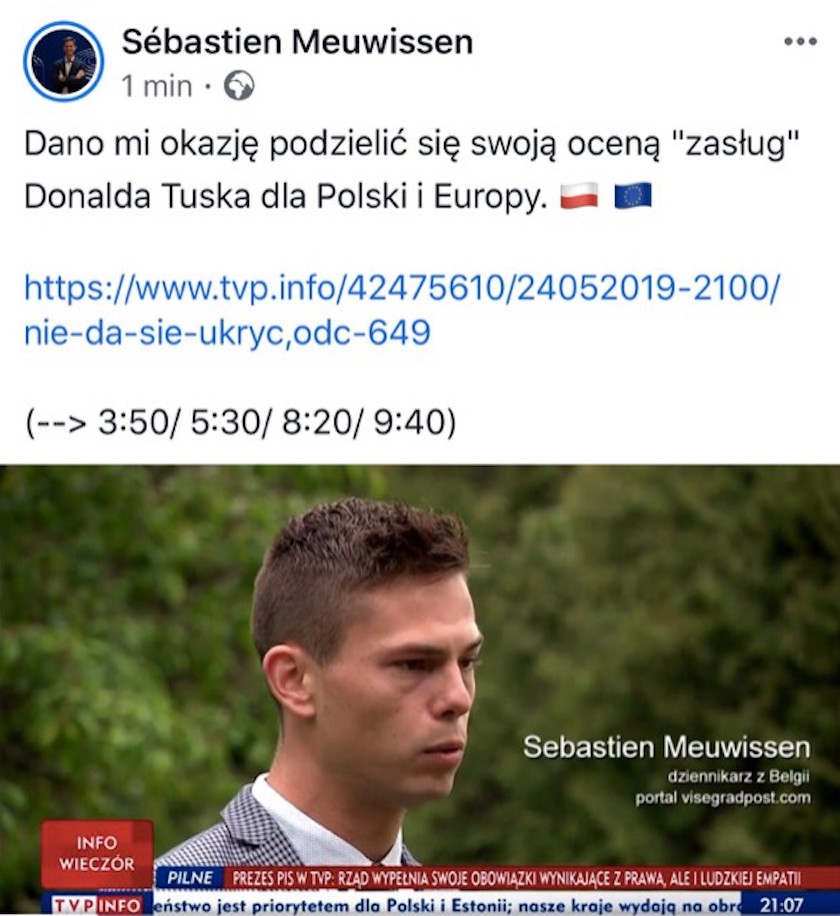 Kim jest Sebastien Meuwissen? Były stażysta TVP został przedstawiony jako belgijski dziennikarz w materiale krytycznym wobec D. Tuska