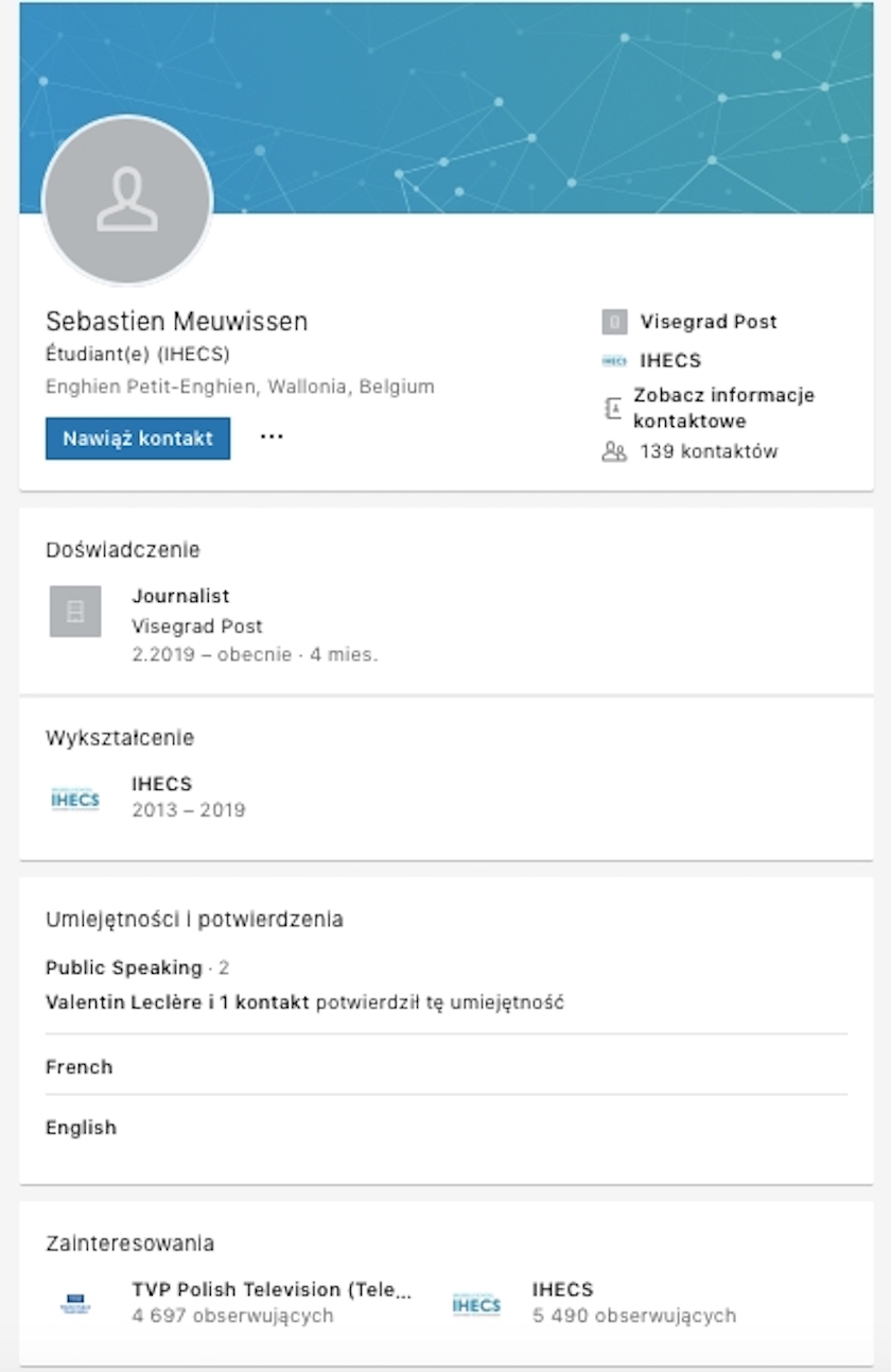 Kim jest Sebastien Meuwissen? Były stażysta TVP został przedstawiony jako belgijski dziennikarz w materiale krytycznym wobec D. Tuska