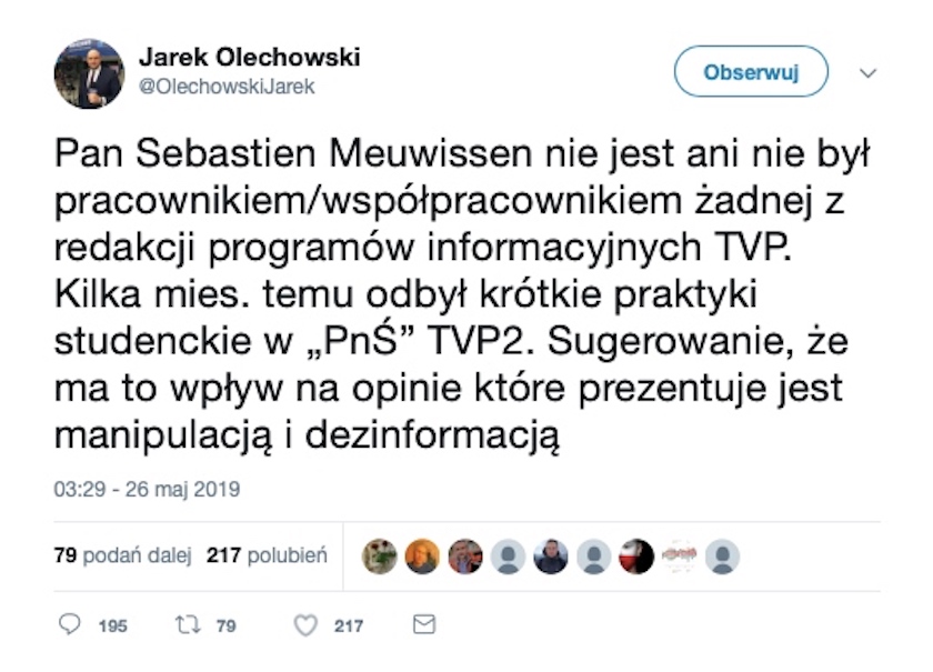 Kim jest Sebastien Meuwissen? Były stażysta TVP został przedstawiony jako belgijski dziennikarz w materiale krytycznym wobec D. Tuska