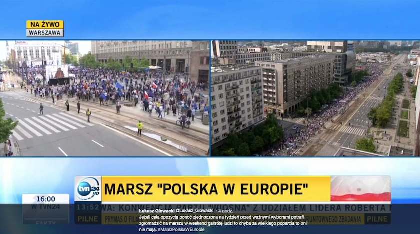 Sprzeczne informacje ws. frekwencji na marszu Polska w Europie obiegły sieć i rozpoczęły polityczną dyskusję