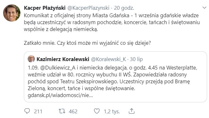 Obchody rocznicy wybuchu II Wojny Światowej na wesoło? Aleksandra Dulkiewicz odpowiedziała politykowi PiS