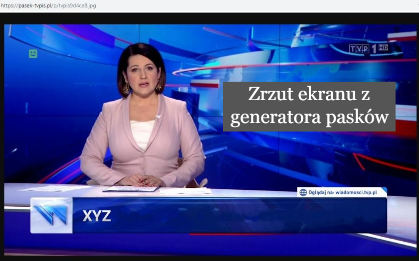 To nie jest prawdziwy pasek Wiadomości TVP. Powstał dla żartu, ale nabrało się na niego wielu internautów