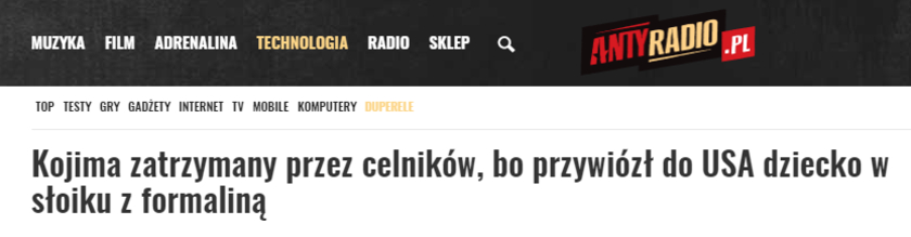 Płód w bagażu znanego twórcy gier? Okazało się, że to nietypowy gadżet