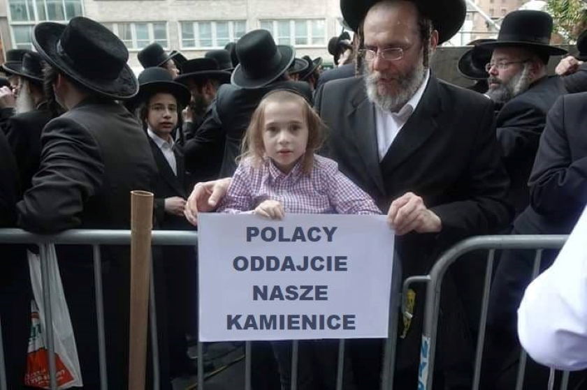 Publiszer udostępnił zmanipulowaną wersję zdjęcia ortodoksyjnych Żydów. Autor stwierdził, że to tylko żarty