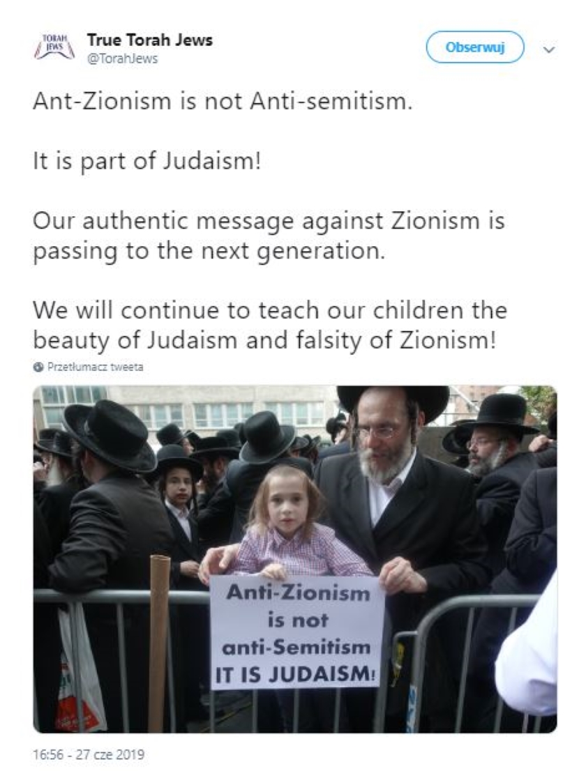 Publiszer udostępnił zmanipulowaną wersję zdjęcia ortodoksyjnych Żydów. Autor stwierdził, że to tylko żarty