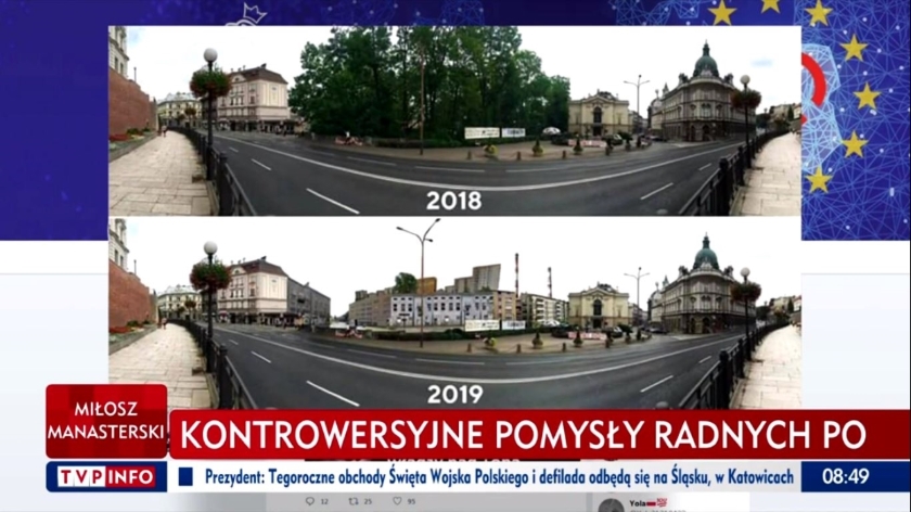 W TVP Info chciano udowodnić, jak wygląda wycinka drzew w Warszawie. Pokazano zdjęcia z Bielska-Białej