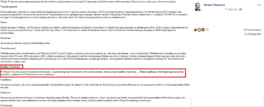 W Wiadomościach TVP zmanipulowano wpis Roberta Biedronia na Facebooku. Do KRRiT trafiła już skarga w tej sprawie