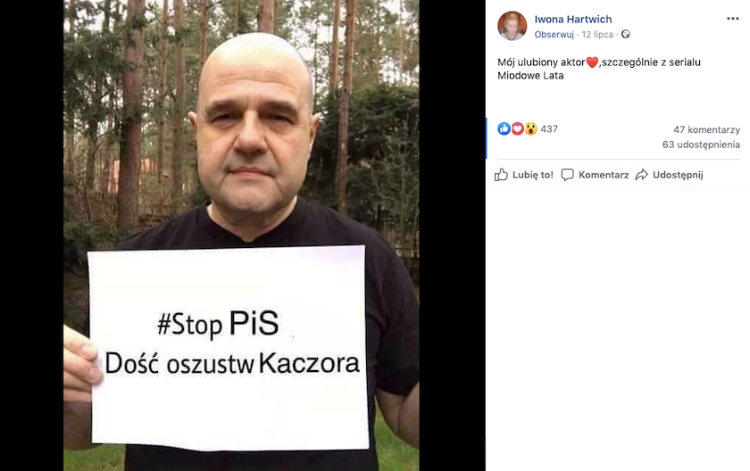 Przerobione zdjęcie znanego aktora obiega Facebooka. Chciał wesprzeć WOŚP, przypisano mu zmanipulowane słowa