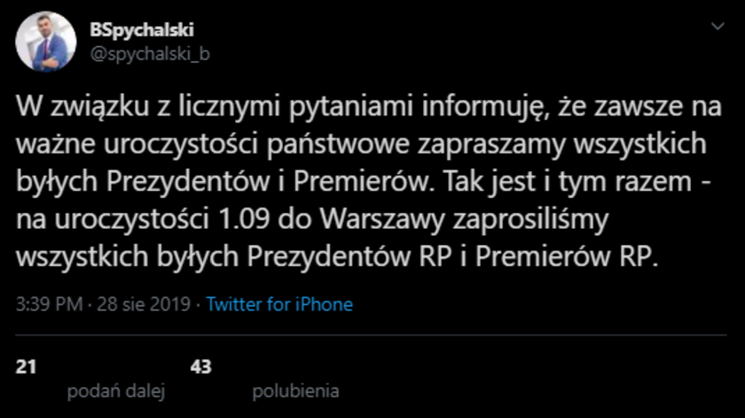 Duda nie zaprosił Tuska na obchody rocznicy wybuchu II wojny światowej? Rzecznik prezydenta dementuje