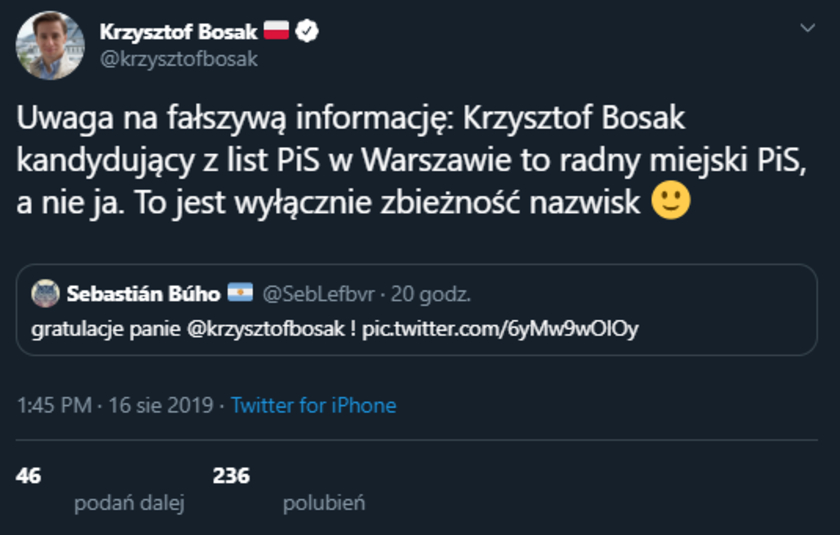 Krzysztof Bosak nie przechodzi do PiS