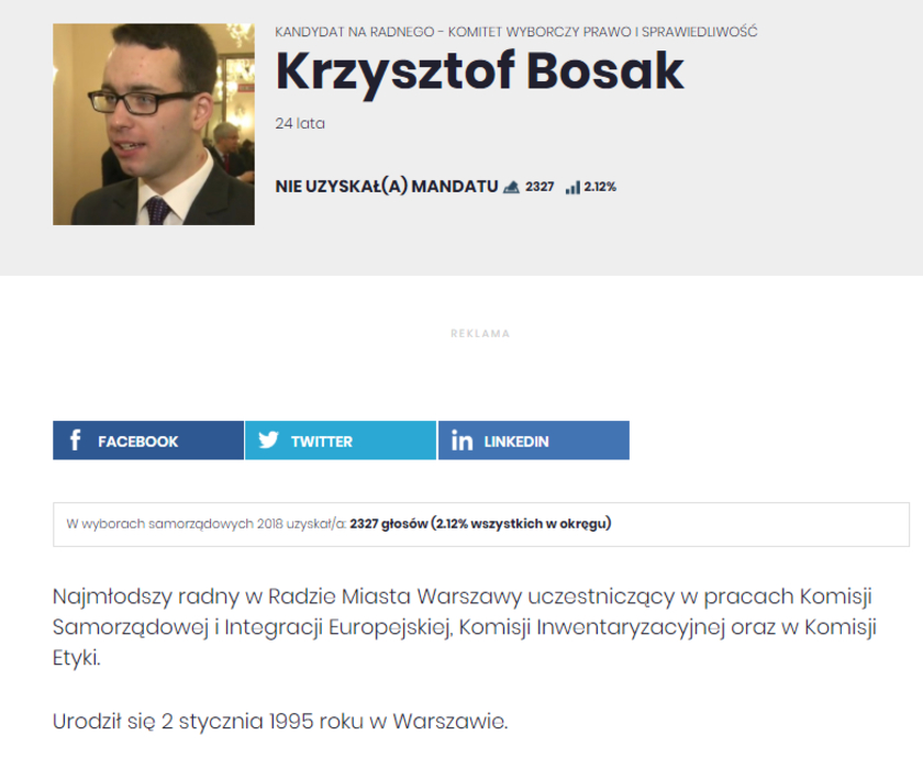 Krzysztof Bosak na listach wyborczych PiS