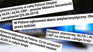Pierwszy stopień alarmowy ALFA i ALFA-CRP wprowadzony w Polsce