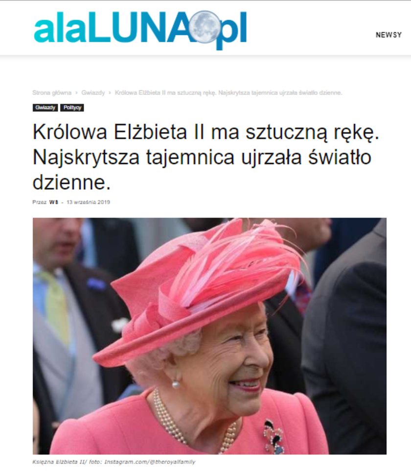 Elżbieta II ręka