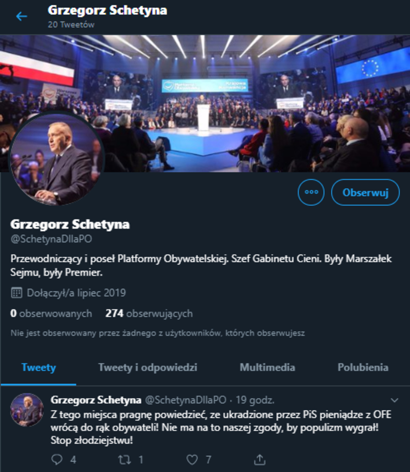 Grzegorz Schetyna fake