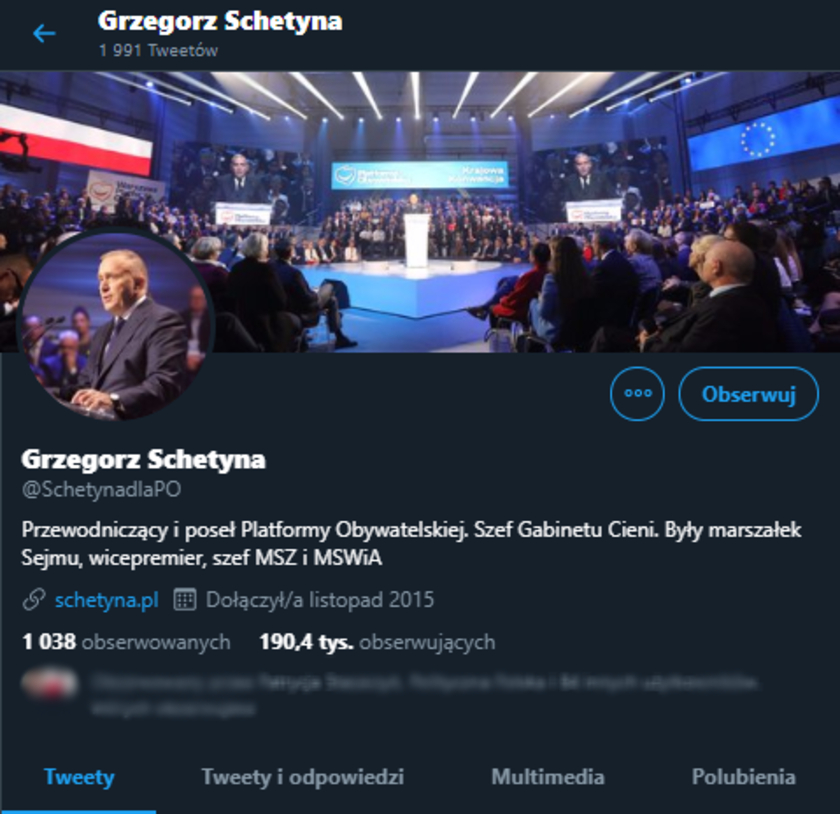 Grzegorz Schetyna Twitter