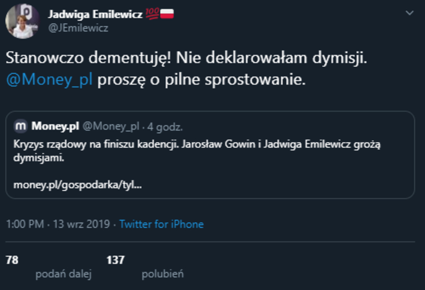 Jadwiga Emilewicz Twitter