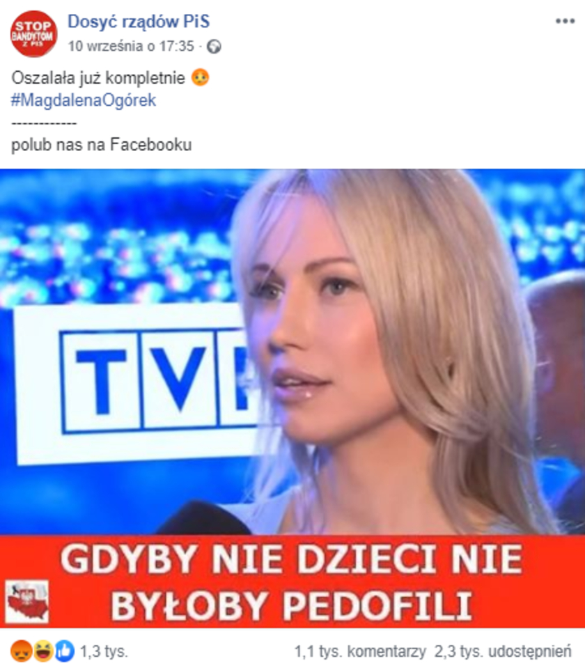 Magdalena Ogórek Facebook