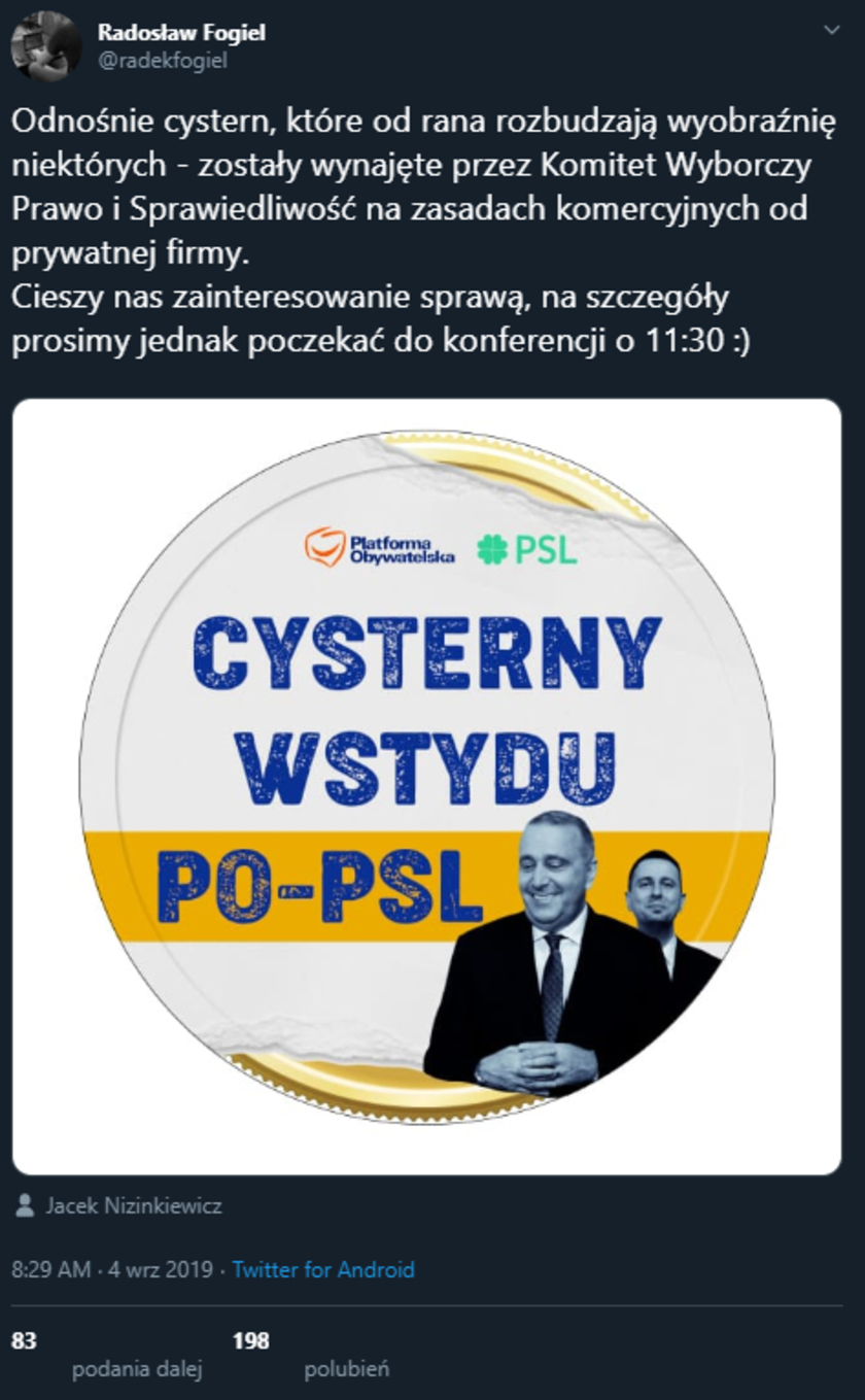 PiS cysterny