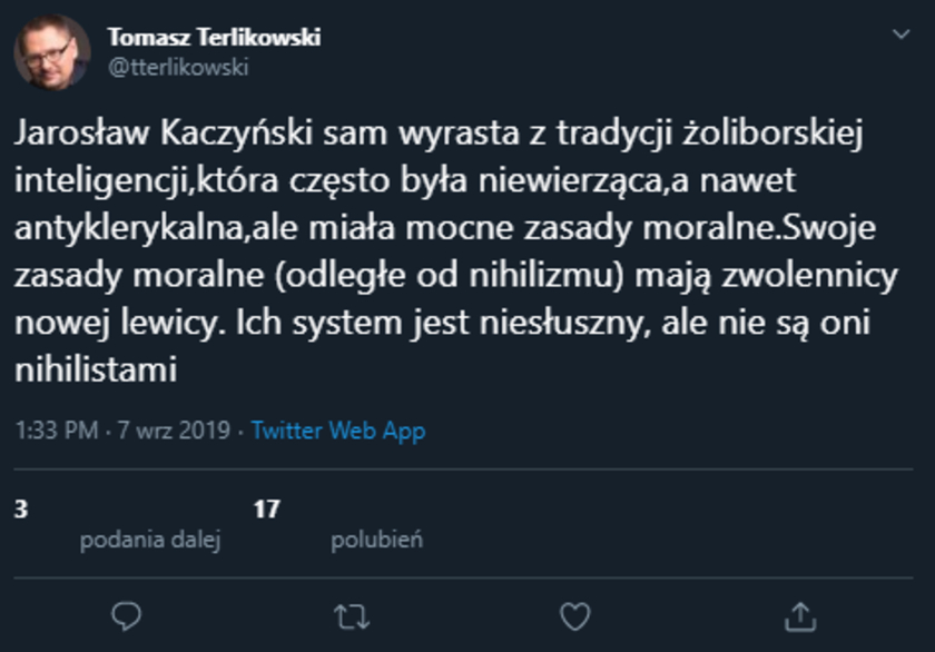 Tomasz Terlikowski na Twitterze