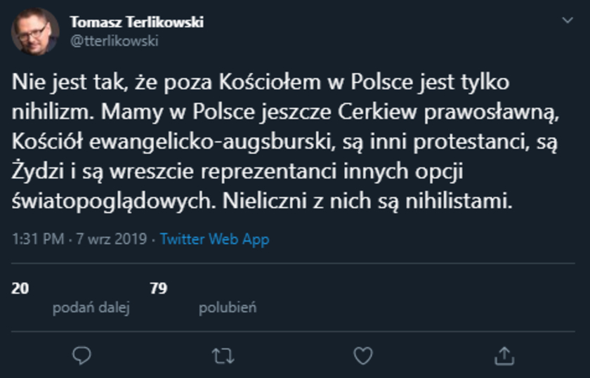 Tomasz Terlikowski Twitter