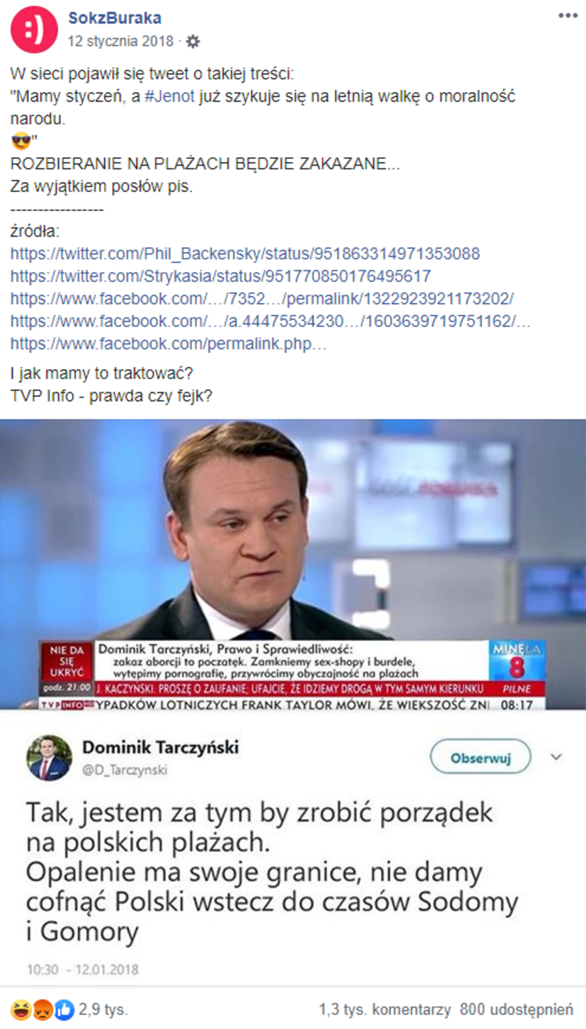 Dominik Tarczyński Twitter