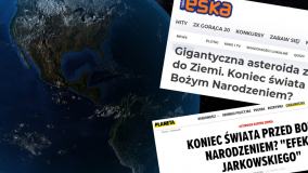 Media straszą czytelników końcem świata przed Bożym Narodzeniem. NASA stanowczo uspokaja