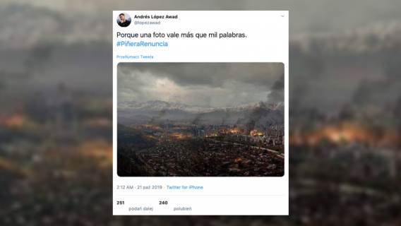 Santiago w apokaliptycznym dymie i płomieniach? Twittera obiega fałszywe zdjęcie z protestów w Chile
