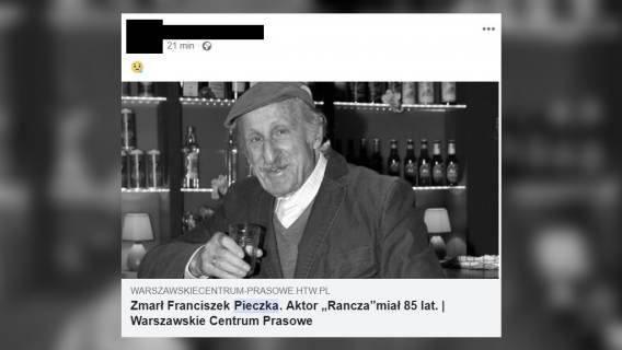 'Franciszek Pieczka nie żyje'? 91-letni aktor kultowych filmów z PRL ofiarą ohydnego fake newsa