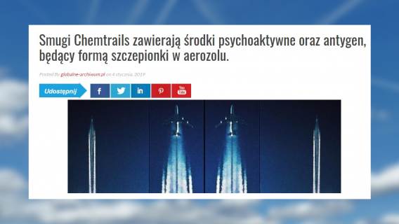 Absurdalne, antynaukowe combo. W sieci promowana jest teoria, że w chemtrails rozpyla się szczepionki