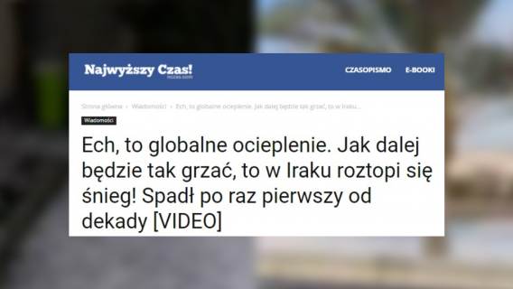 Najwyższy czas! ogłasza, że globalne ocieplenie nie istnieje. Powód? Śnieg w Iraku