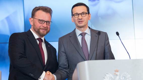 Łukasz Szumowski i Mateusz Morawiecki