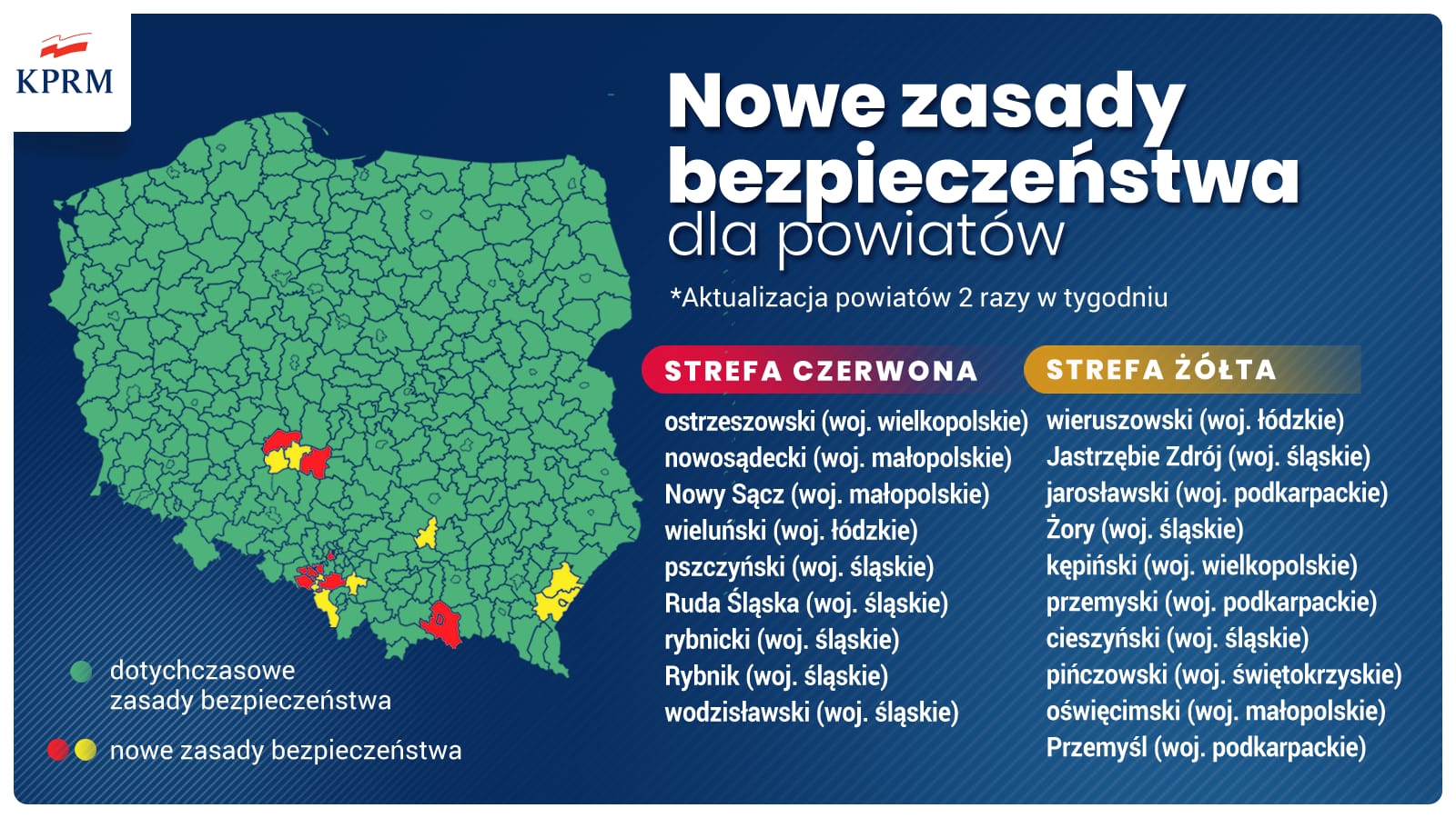 Strefy najbardziej dotknięte pandemią.