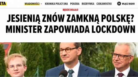 News o zamknięciu gospodarki na Planeta.pl.