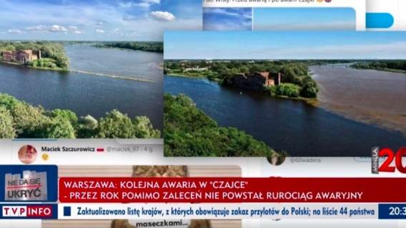 Zmanipulowane zdjęcie, które miało przedstawić zanieczyszczenie wody ściekami z